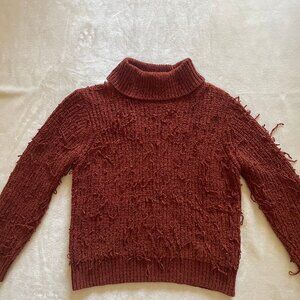 Forever 21 Orange Knit Turtleneck Sweater